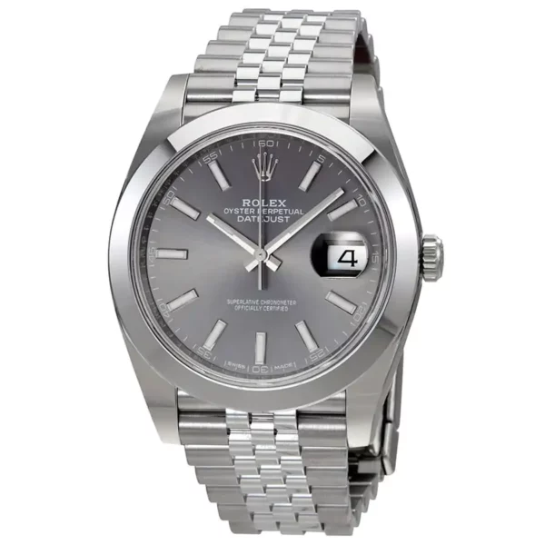 1 rolex datejust 41mm dark rhodium dial automatic mens jubilee watch 126300 1.webp