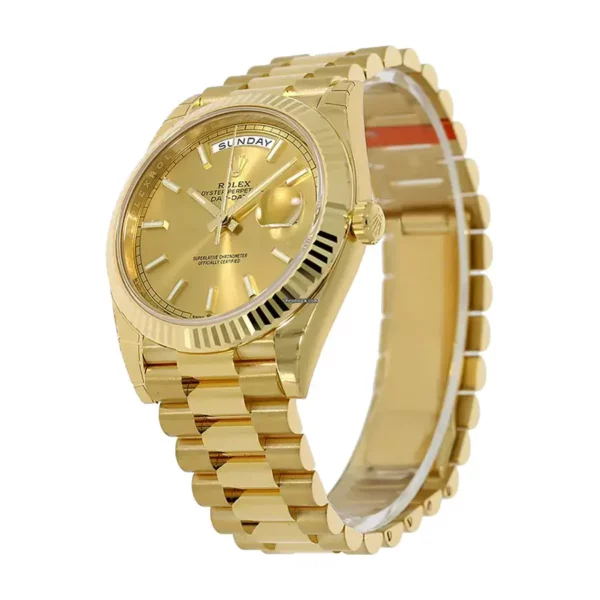 1 rolex daydate 40 champagne dial yellow gold president automatic mens watch 228238 3 1.webp