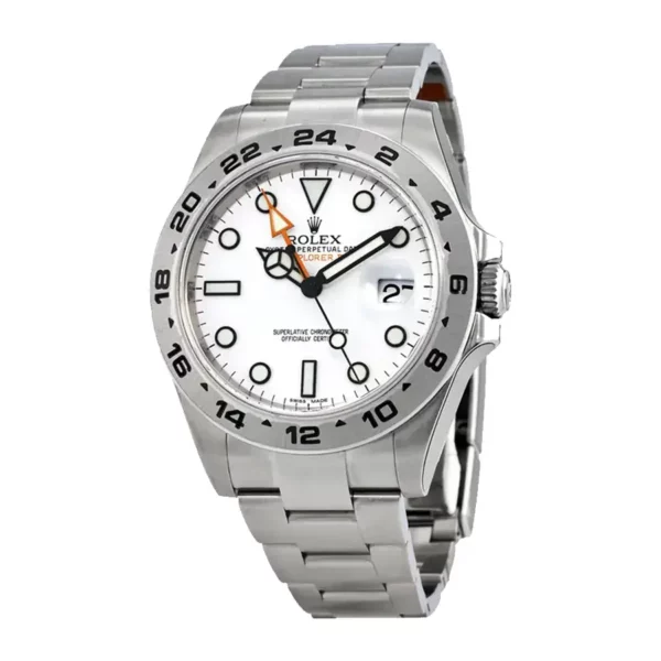 1 rolex explorer ii steve mcqueen gmt stainless steel white dial 42mm oyster bracelet 216570 1.webp