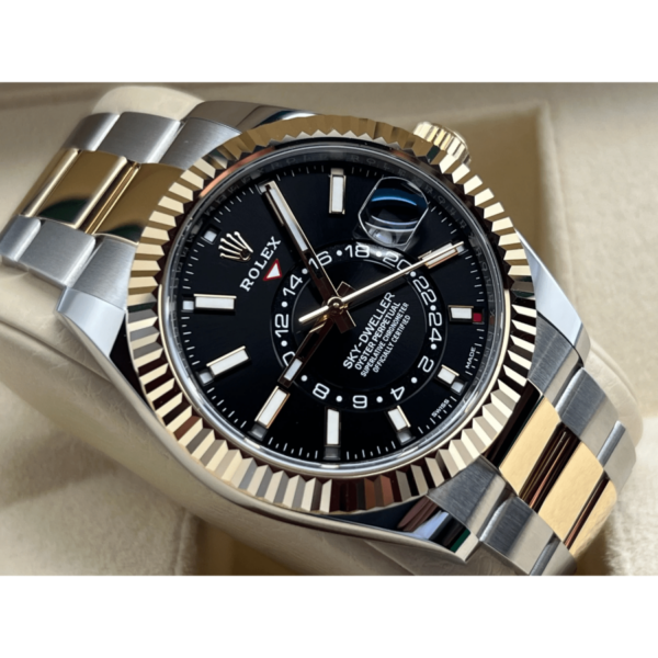 1 rolex sky dweller black dial yellow gold bezel two tone oyster mens watch 326933 1.png