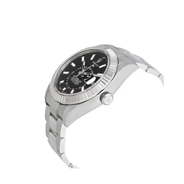 1 rolex skydweller stainless steel 42mm black index dial fluted white gold bezel oyster bracelet 326934 1.webp