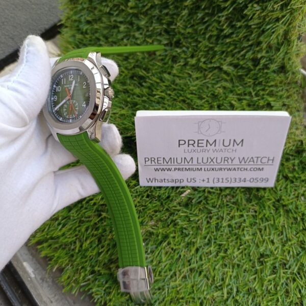 2 patek phillipe aquanaut silver case green strap watch mens wrist watch 1.jpg