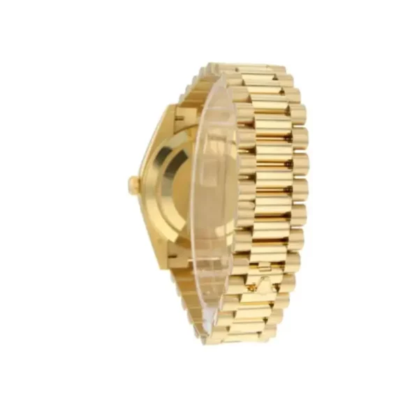 2 rolex daydate 40mm yellow gold silver roman dial fluted bezel president bracelet 228238 1.webp