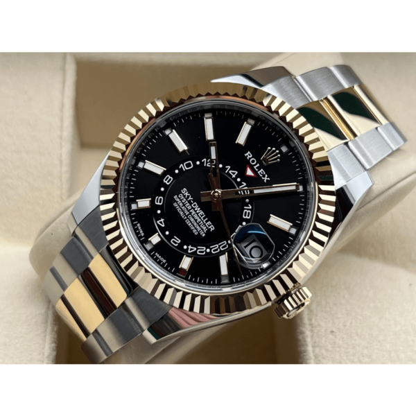 2 rolex sky dweller black dial yellow gold bezel two tone oyster mens watch 326933 1.png