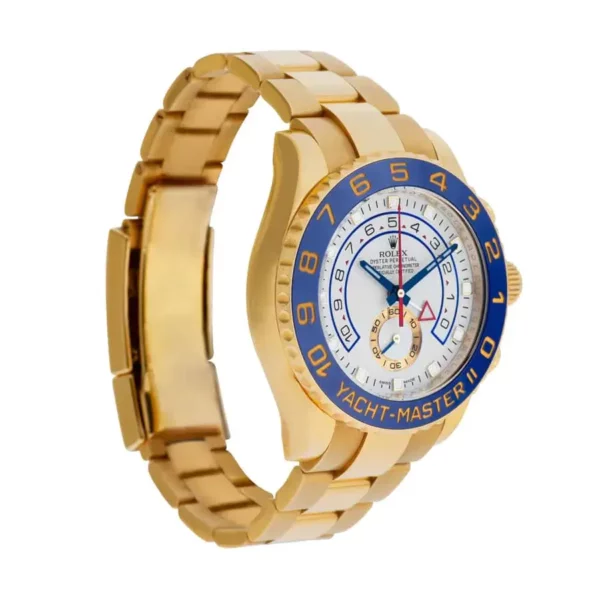 2 rolex yachtmaster ii 116688 mens 44mm 18k yellow gold white ceramic.webp