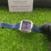 3 cartier santos de cartier large 398 mm blue dial leather belt mens watch 1.jpg