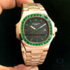 3 patek philippe nautilus 5711 green emerald bezel 405mm rose gold mens watch 1.jpg