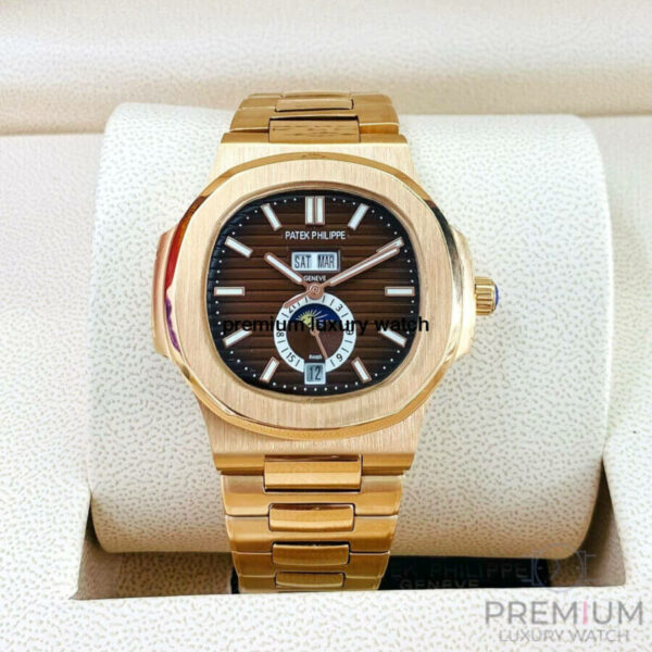 3 patek philippe nautilus brown dial rose gold annual calendar moon phase 57261a001 mens wrist watch 1 1.jpg