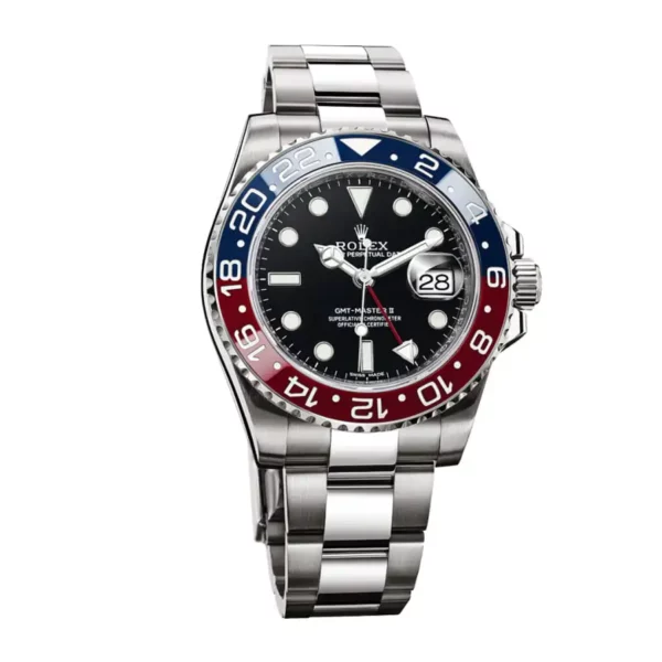 3 rolex gmtmaster ii pepsi blackdial redblue ceramic bezel oyster bracelet 116719blro 1.webp