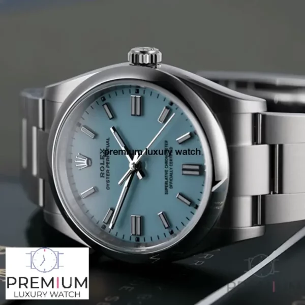 3 rolex oyster perpetual 36mm stainless steel turquoise index dial smooth domed bezel oyster bracelet 126000 1 1.webp