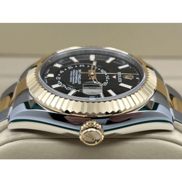 3 rolex sky dweller black dial yellow gold bezel two tone oyster mens watch 326933 1.png