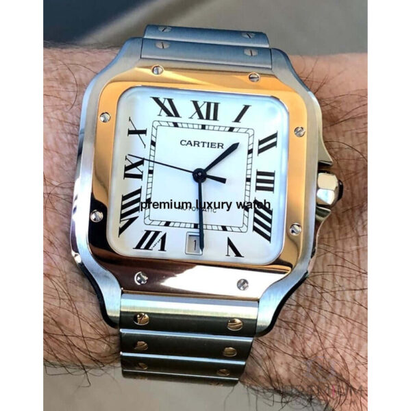 4 cartier santos de cartier steel yellow gold silver roman dial w2sa0009 1.jpg