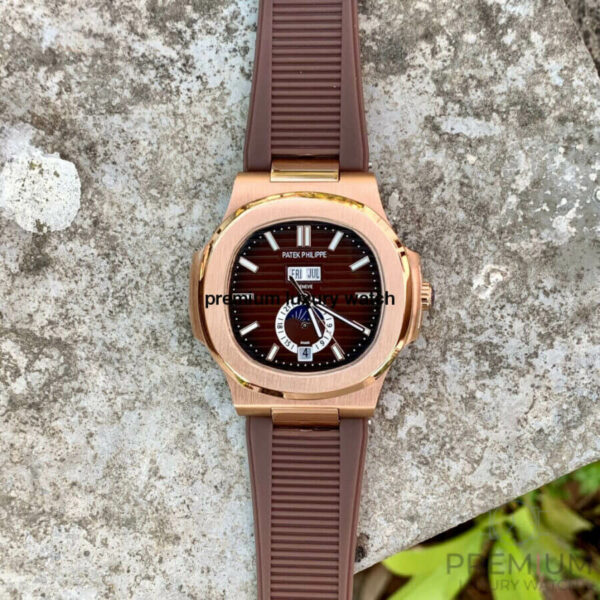 4 patek philippe nautilus blackbrown dial rose gold case brown silicone strap mens watch 5980r001 1.jpg