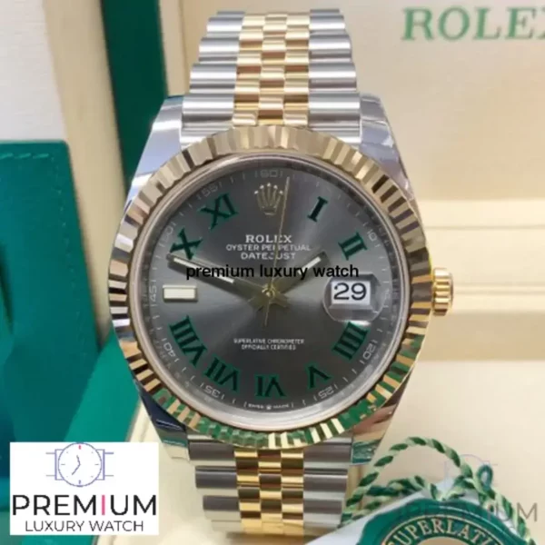 4 rolex datejust 41mm slate roman dial fluted bezel yellow gold jubilee mens watch 126333 high qualitywith box 1.webp