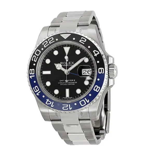 4 rolex gmtmaster ii batman stainless steel 40mm black dial blueblack ceramic bezel oyster bracelet 126710blnr 1.webp