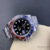 4 rolex gmtmaster ii pepsi steel black dial redblue ceramic bezel jubilee bracelet 126710blro high quality.webp