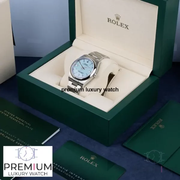 4 rolex oyster perpetual 36mm stainless steel turquoise index dial smooth domed bezel oyster bracelet 126000 1 1.webp