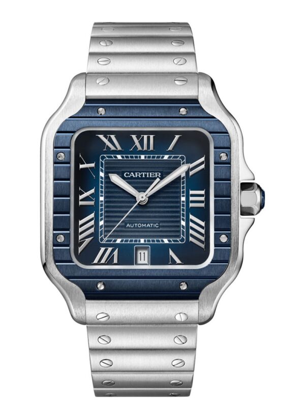 Cartier Santos De Cartier 40Mm Blue Dial Blue Bezel Mens Watch Wssa0048.jpg