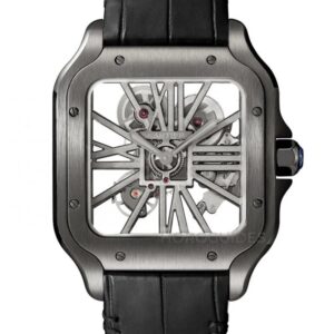 Cartier Santos Skeleton Black Steel Mens Watch WHSA0009 1.jpg