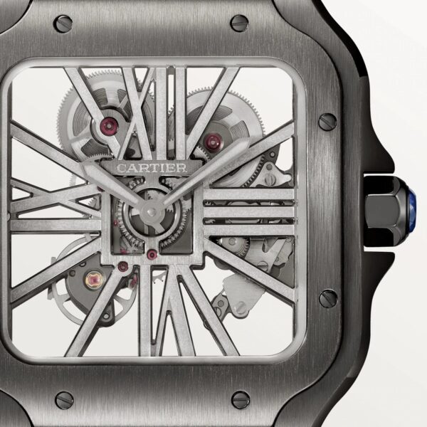 Cartier Santos Skeleton Black Steel Mens Watch WHSA0009 2.jpg