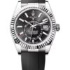 New Rolex Sky Dweller White Gold Bright Black Index Dial Fluted Bezel Oysterflex Rubber Strap 336239.jpg