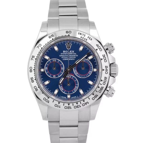 Rolex Cosmograph Daytona 40 Blue Dial White Gold Oyster Mens Watch 116509 1.webp