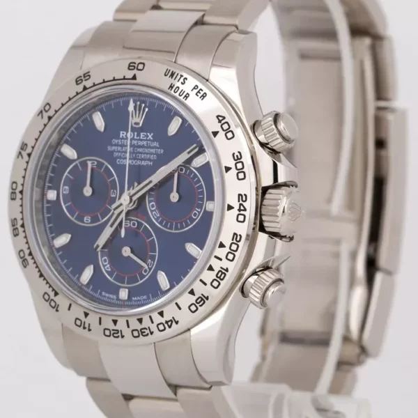 Rolex Cosmograph Daytona 40 Blue Dial White Gold Oyster Mens Watch 116509 2.webp