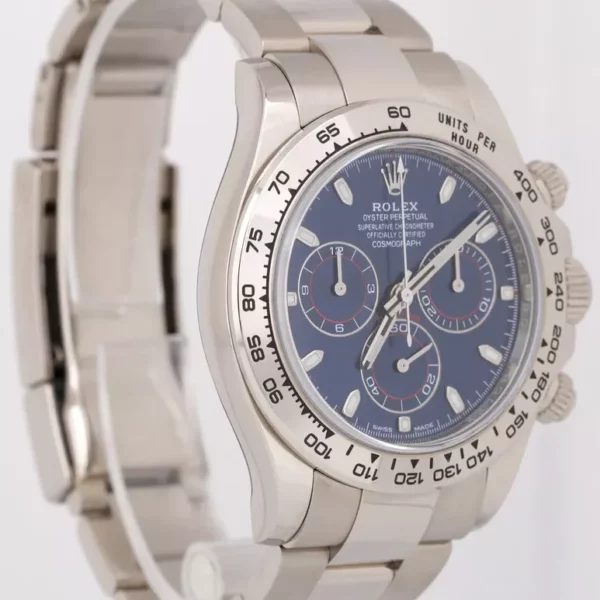 Rolex Cosmograph Daytona 40 Blue Dial White Gold Oyster Mens Watch 116509 3.webp