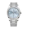 Rolex Daydate 40 Ice Blue Baguette Diamond Dial 40 Baguette Diamond Bezel President Automatic Mens Watch 228396 1.webp