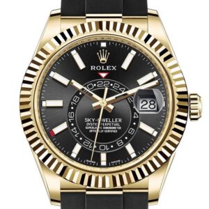 Rolex Skydweller 42Mm Yellow Gold Black Dial Rubber Strap 326238 Watch 1.jpg