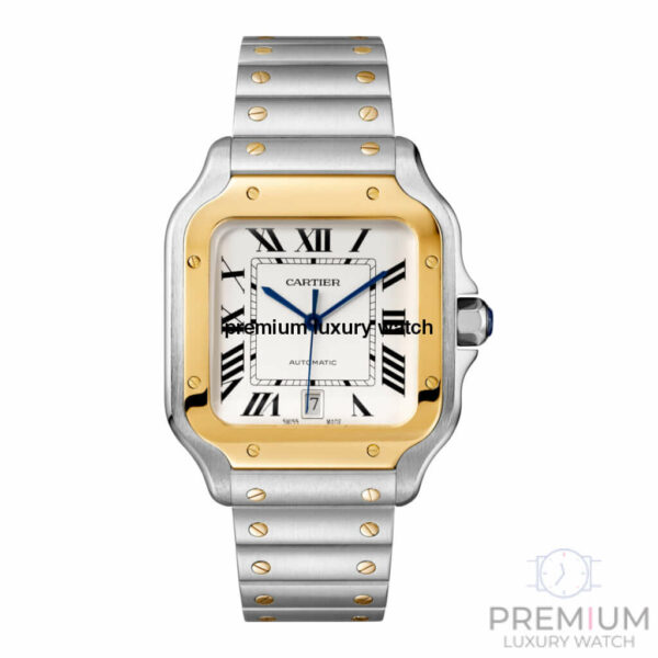 cartier santos de cartier steel yellow gold silver roman dial w2sa0009 1.jpg