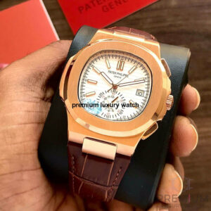 patek philippe nautilus white dial rose gold leather strap mens wrist watch 5980r001 1.jpg