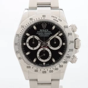 rolex cosmograph daytona 40 black dial bezel stainless steel oyster mens watch 116520 1.webp