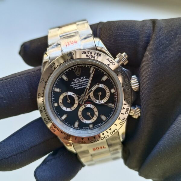 rolex cosmograph daytona 40 black dial bezel stainless steel oyster mens watch 116520 replica galcy.jpg