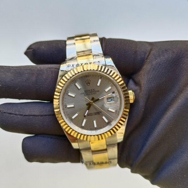 rolex datejust 126333 silver index oyster 41mm steel and yellow gold mens wrist watch replica elwwl.jpg