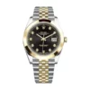 rolex datejust 41 black diamond dial steel and yellow gold oyster mens watch 126303 replica gmrat.webp