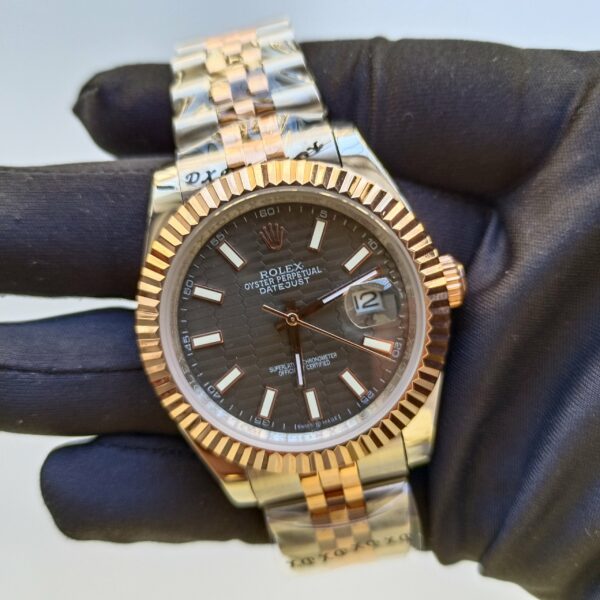 rolex datejust 41 steel rose gold 126331 slate fluted motif index jubilee bracelet watch replica mngza.jpg