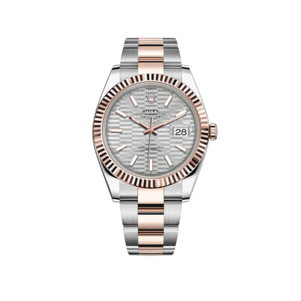 rolex datejust 41 steel rose gold 126331 slate fluted motif index oyster bracelet watch replica knv1a.jpg