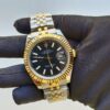 rolex datejust 41mm black dial fluted bezel yellow gold jubilee mens watch 126333 replica gaz5e.jpg