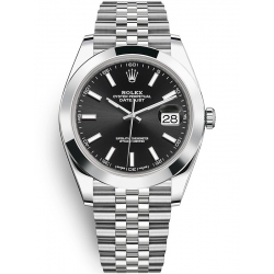 rolex datejust 41mm black dial smooth bezel steel mens wrist watch 126300 replica p2okj.jpg