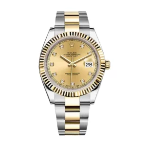 rolex datejust 41mm champagne diamond dial steel and yellow gold oyster mens watch 126333 replica wwmwx.webp