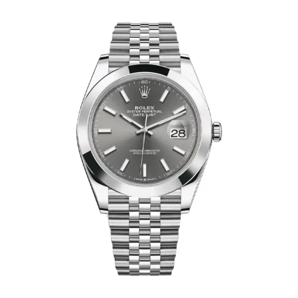 rolex datejust 41mm dark rhodium dial automatic mens jubilee watch 126300 1.webp