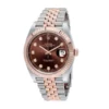 rolex datejust 41mm steel and everose gold chocolate dial diamond mens watch 126331 replica ggyy1.webp