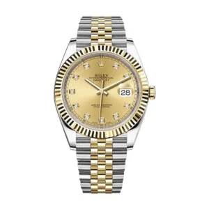 rolex datejust 41mm steel and yellow gold with champagne and diamond dial 126333 replica 0l0ua.webp