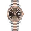 rolex datejust 41mm two tone rose gold black dial oyster bracelet watch rp64c.jpg