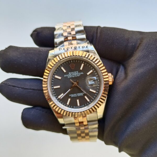 rolex datejust 41mm two tone rose gold black grey dial oyster perpetual jubilee bracelet watch replica wtw0l.jpg