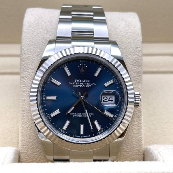 rolex datejust 41mm white gold stainless steel blue dial oyster bracelet wrist watch 126334 replica ldugh.jpg