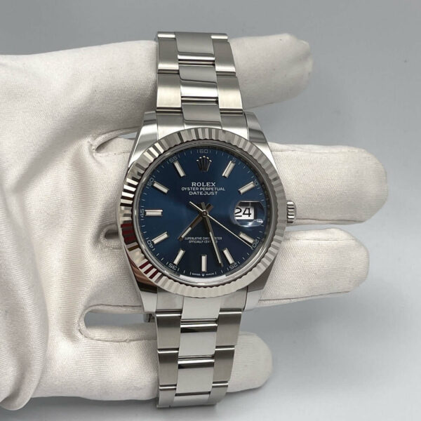 rolex datejust 41mm white gold stainless steel blue dial oyster bracelet wrist watch 126334 replica sng9h.jpg