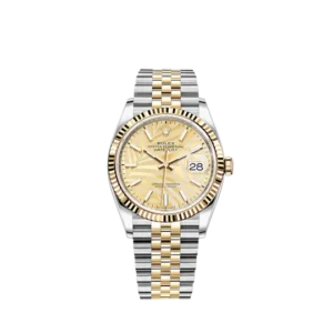 rolex datejust 41mm yellow gold steel golden palm motif dial fluted bezel jubilee bracelet 126233 replica gkk3e.webp