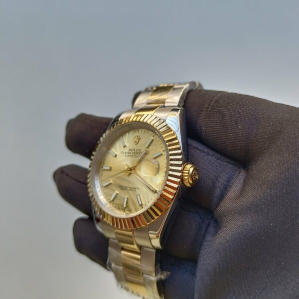 rolex datejust 41mm yellow gold steel golden palm motif dial fluted bezel oyster bracelet 126233 replica 3xizd.jpg